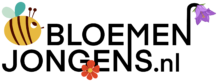 De bloemenjongens.nl logo met een bij, klokje en bloem